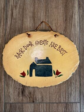 Plain Jane Historical New Orleans Slate Roof Art 'Back Door Guests Are Best'